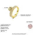 Attractive Cubic Zirconia Stone Gold Plated S925 Silver Proposal Double Rings